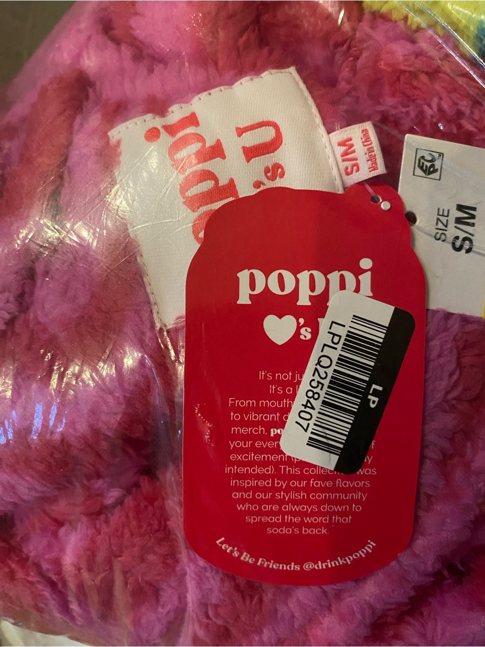 Poppi Stripes Robe Poppi Bath Bathrobe Pink Green Small Medium Neon New Plush - Picture 6 of 7